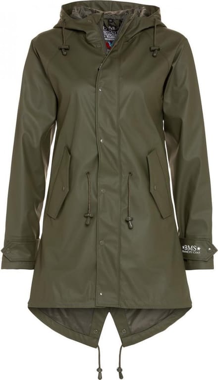 Olijf groene dames regenjas / parka HafenCity® van BMS L