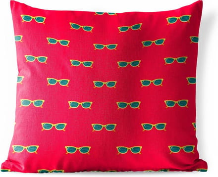 Buitenkussen - Zomer - Zonnebril - Rood - 45x45 cm - Weerbestendig