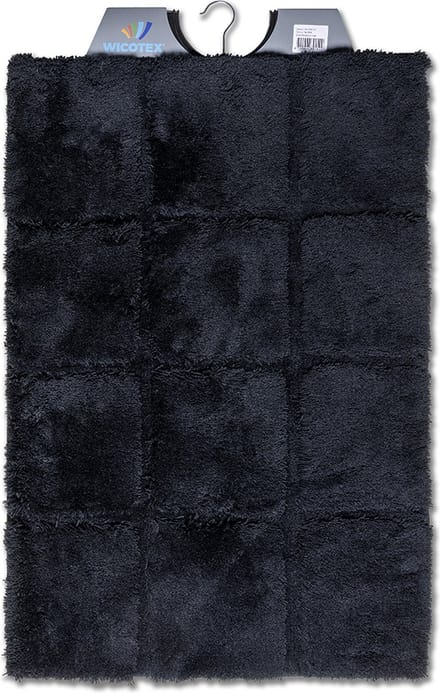 Wicotex - Badmat ruit Zwart - Badmat - Antislip onderkant - Afmeting 60x90cm