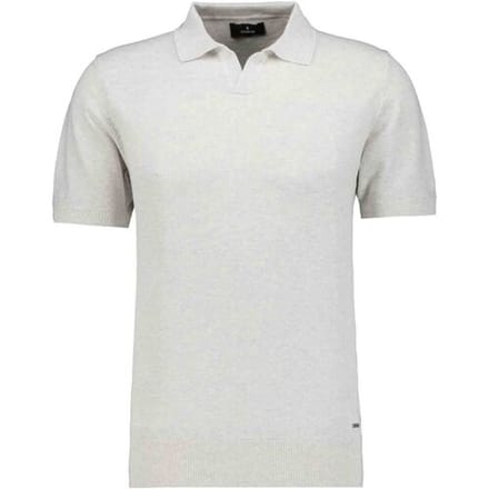 Ragman Trui Melange Resort Collar Short Sleeve Cotton Knit Silver / male