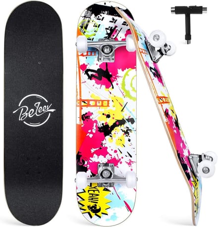 Compleet Skateboard - Cruiser Board - Straat skateboarden - 7-laags esdoorn dek - 80 x 20 cm - Graffiti