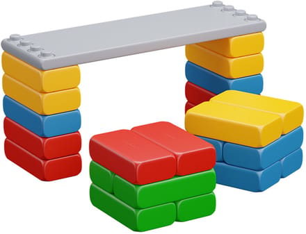 Marioinex educatief speelgoed Didactic Board met grote bouwstenen 23-delig.