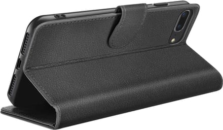 Zanae, Hoesje geschikt voor iPhone 8 Plus / 7 Plus - Wallet Case & Magneetsluiting, Zwart