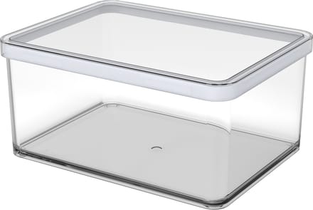 Rotho Loft voedselbewaardozen - met witte siliconenafdichtring - kaasdoos 2,25 liter - transparant