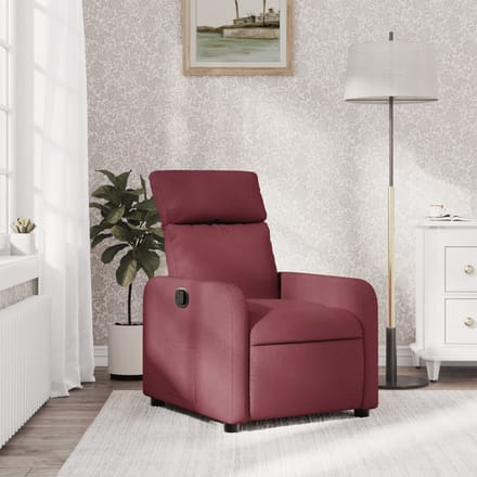 vidaXL - Fauteuil - verstelbaar - stof - wijnrood