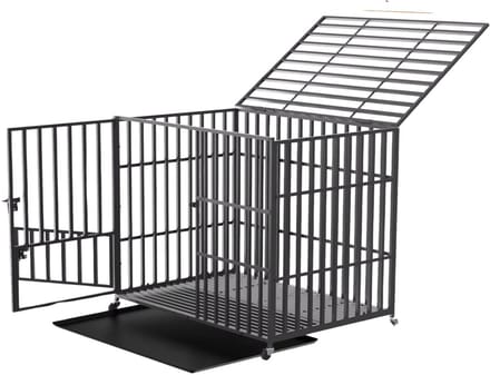 Hondenbench Milano - 95CM - Hondenhok - Metaal - Kennel - Op wielen
