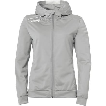 Kempa Player Hood Jacket Dames Donker Grijs Melange-Wit Maat L