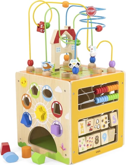 Vigatoys - Speelkubus - Groot - met Kralenframe