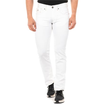 Lange recht gesneden denim herenbroek met zomen JMT016