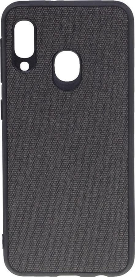 Shop4 - Samsung Galaxy A20e Hoesje - Zachte Back Case Denim Zwart