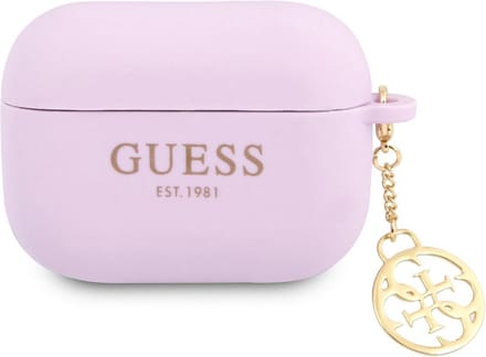 Guess Charms Silicone Case voor Apple Airpods 3 - Paars