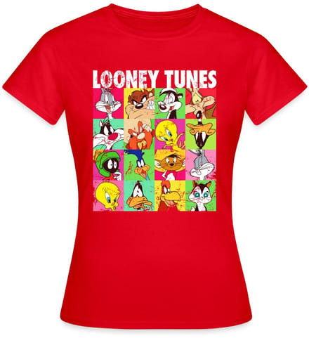 Looney Tunes Karakters Collage T-Shirt Dames