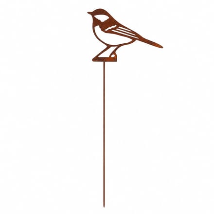 Corten stalen koolmees,tuinsteker 35 cm