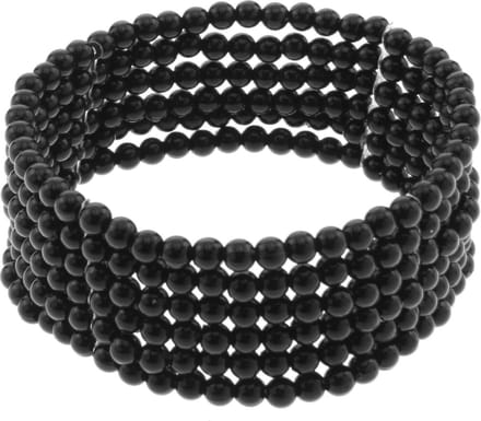 Behave - Elastische kralenarmband zwart - minimalistische daglook