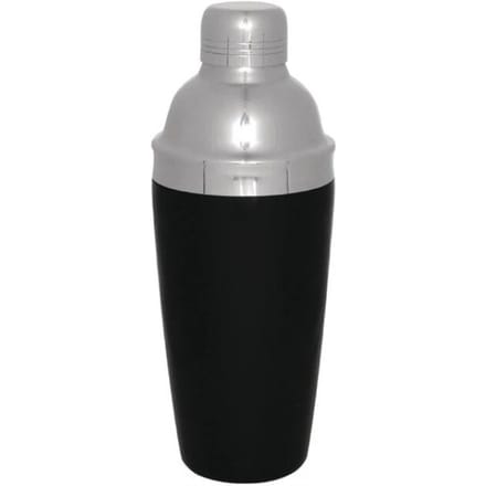 Casa di Elturo Cocktailshaker blackjack – rvs – zwart – Ø 9,5 x h 22 cm