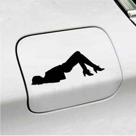 Bumpersticker - Dame  - 6,4 X 18 - Zwart