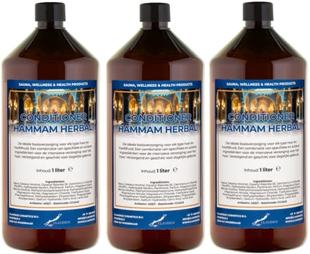 Hairconditioner Hammam Herbal 1 liter met dop - set van 3 stuks