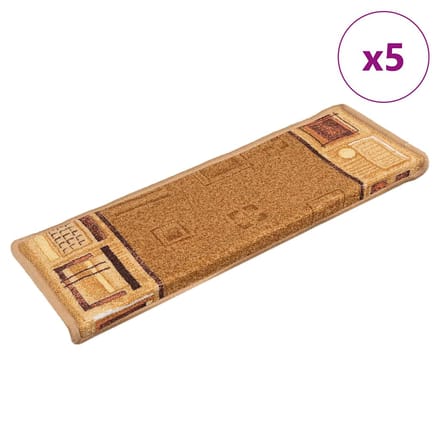 vidaXL - Trapmatten - zelfklevend - 5 - st - 65x21x4 - cm - beige