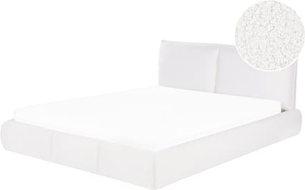 VINAY - Tweepersoonsbed - Wit - 160 x 200 cm - Bouclé
