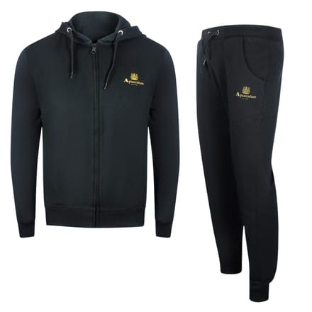 Aquascutum Zwarte Hoodie Met Rits En Trainingsbroekset