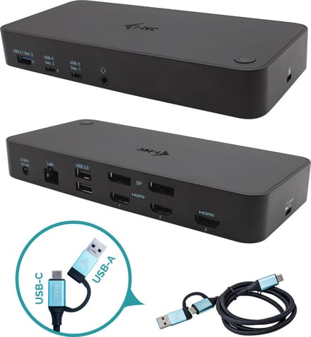 i-tec CATRIPLEDOCKPDPROIT laptop dock & poortreplicator Bedraad USB 3.2 Gen 1 (3.1 Gen 1) Type-C Zwart