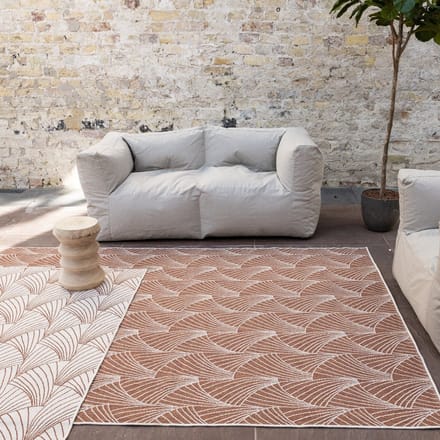 Buitenkleed Deco roest/wit dubbelzijdig - 160 x 230 cm - (M)