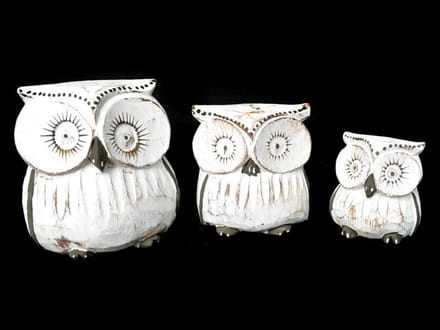 uiltjes set=3 10,6,8xcm antique white