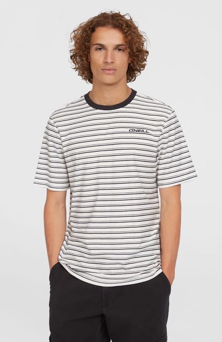 2025 O'Neill Heren Garen Streep T-shirt - White Cali Stripe