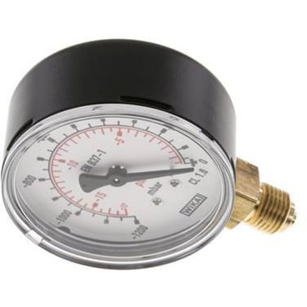 '-1.2..0 Bar Manometer Onderaansluiting Staal/Messing 63 mm Klasse 1.6
