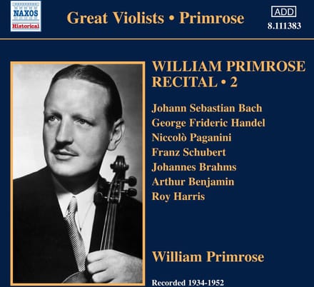 William Primrose - Great Violists: William Primrose Re (CD)