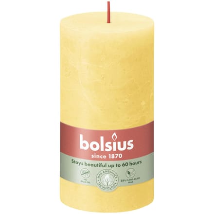 Bolsius - Rustiek stompkaars - 130/68 - 1 Stuk - Sunny Yellow