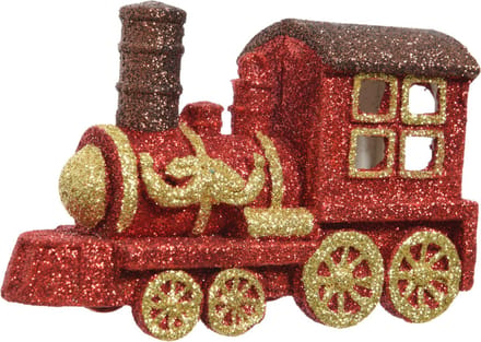KAEMING B.V. - Kerstboomhanger trein glinsterend rood en goud