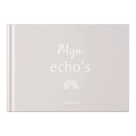 Fyllbooks - Echoboekje - Mijn Echo's Invulboek - Zand - Zwangerschaps Echo Boek