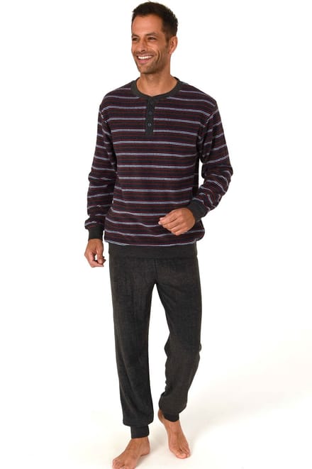 Normann badstof heren pyjama Trend 70259 - Rood - S/48
