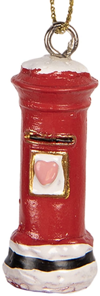 Clayre & Eef Kersthanger Brievenbus Ø 2x4 cm Rood Kunststof