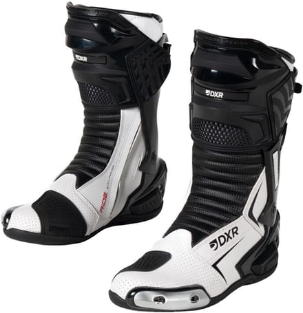 MOTOBLOUZ MotorLaarzen PIVOT Mannen|Synthetisch Zwart/Wit 47 CE-gekeurd