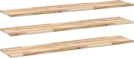 vidaXL - Wandschappen - 3 - st - zwevend - 120x30x2 - cm - onbehandeld - acaciahout