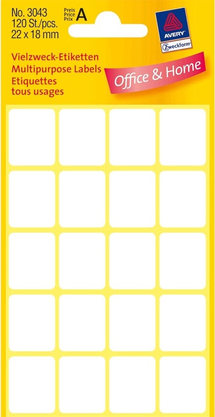 Etiket wit 32x23mm pak a 10 stuks