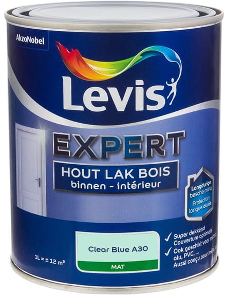 Levis - Expert Hout Lak Binnen Mat Mix - Clear Blue A30 - Mengverf - 1 L