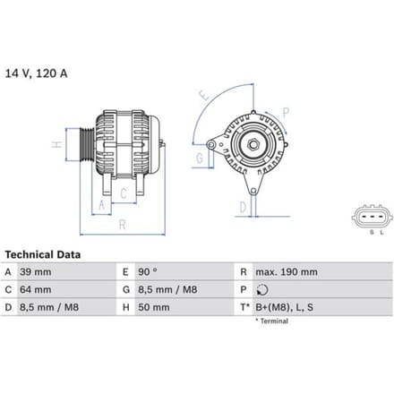 Driefasige generator BOSCH 0 986 082 440