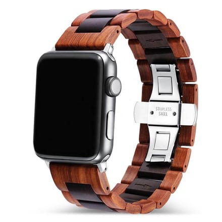 Apple Watch-bandje - walnotenhout en staal 38-41 mm