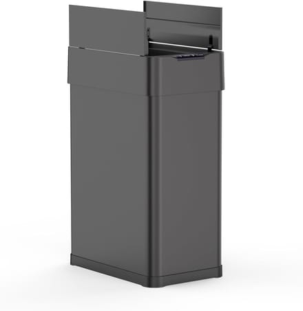Icoolio sensor prullenbak RVS zwart 50 liter- vuilnisbak - Vlinder opening