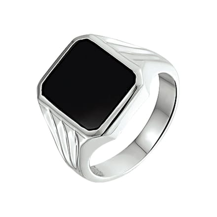 zegelring massief onyx zilver wit 1013977