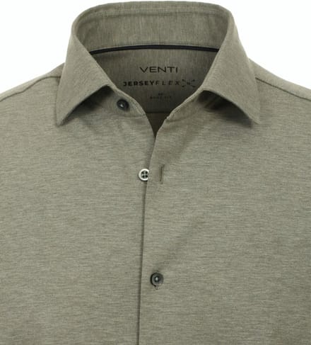 Groen Venti Jerseyflex Overhemd Body Fit 123955800-300 - L