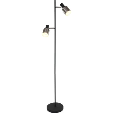 Vloerlamp Fjorgard 1702ZW - Draaibaar & Kantelbaar - 2-Lichts - Staal/Zwart - Anne Light - Modern Design - 155 cm Hoog - Geschikt voor E27 Fittingen