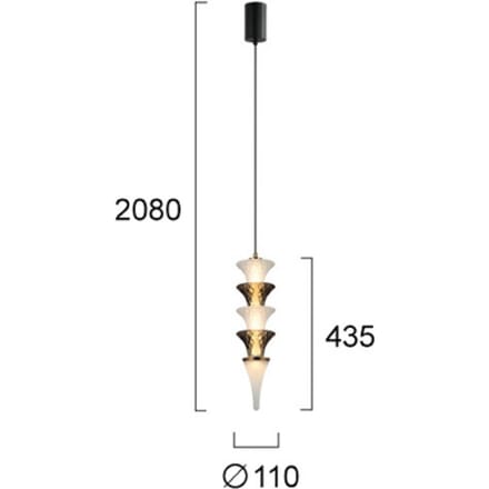 Viokef LED hanglamp Venera, hoogte 43 cm, wit/bruin, glas