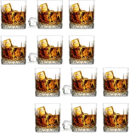 Glasmark Whiskey glazen Diamond - 12x stuks - 280 ml - drink/waterglazen