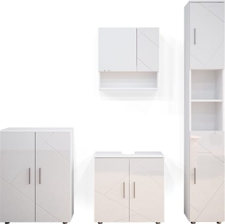 Vicco Badkamermeubel set Irma, Wit Hoogglans, 4-delig