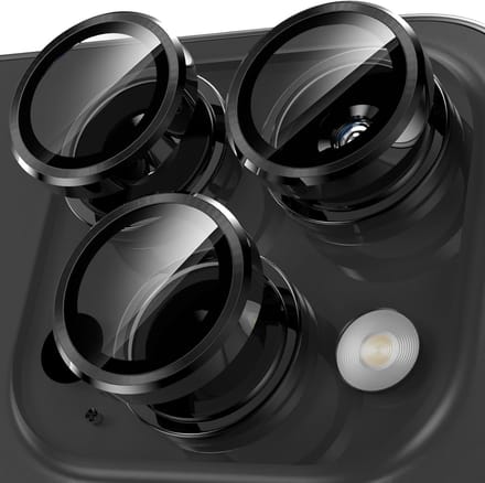 iPhone 15 Pro / 15 Pro Max Camera Lens Screen Protector Zwart - Screenprotector - Camera Protector iPhone 15 Pro