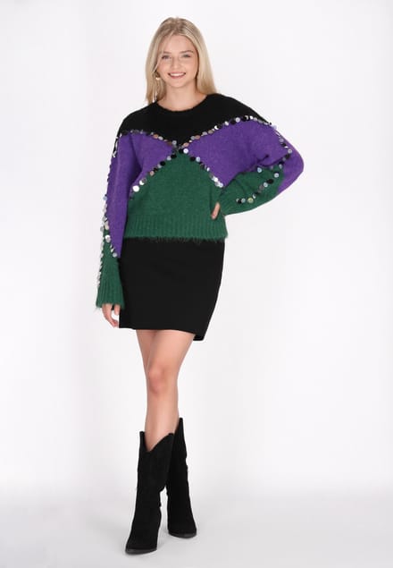 IZIA Jumper Dames Groen Veelkleurig